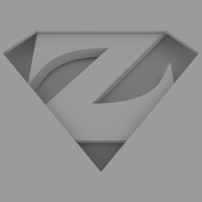 3D letter Z, lit by ambient
    skylight